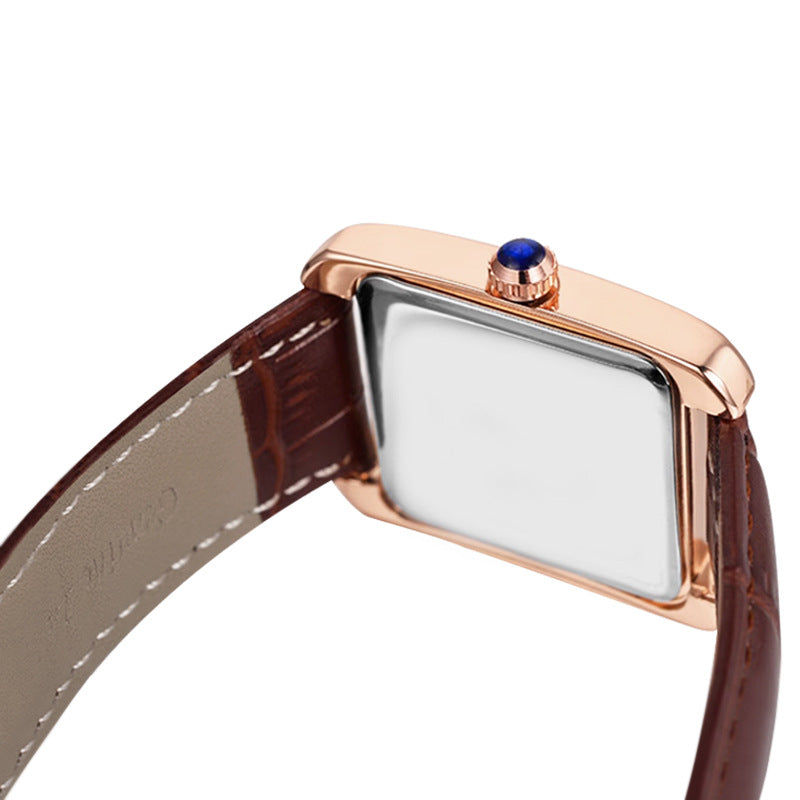 Couple watch belt men's women's watch simple square student watch waterproof quartz watch fashion pair watch